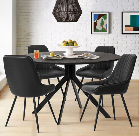 BLACK ROUND DINING TABLE