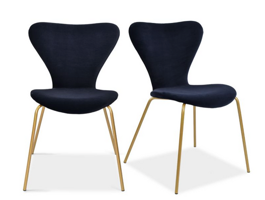 UPOLSTERED SIDE CHAIR GOLD LEGS