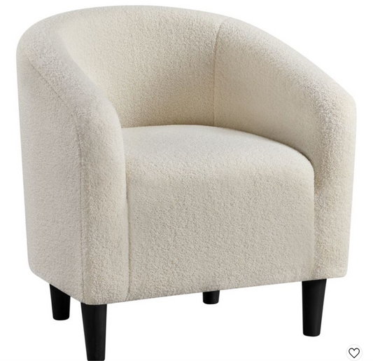 Yaheetech Boucle Club Chair Accent Barrel Chair Upholstered Arm Chair